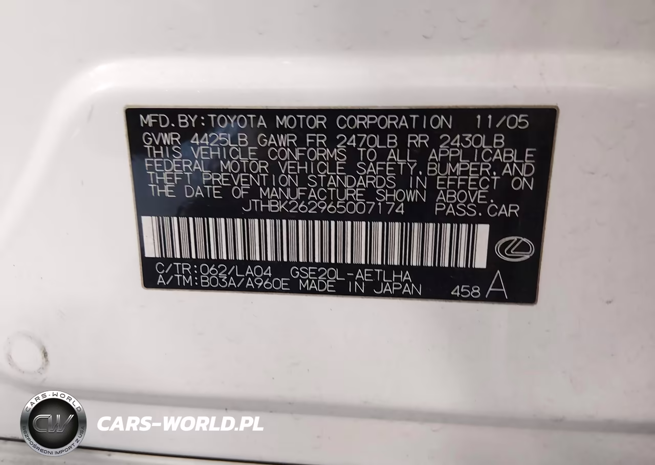 2006 Lexus Is 250 VIN:JTHBK262965007174 - 9
