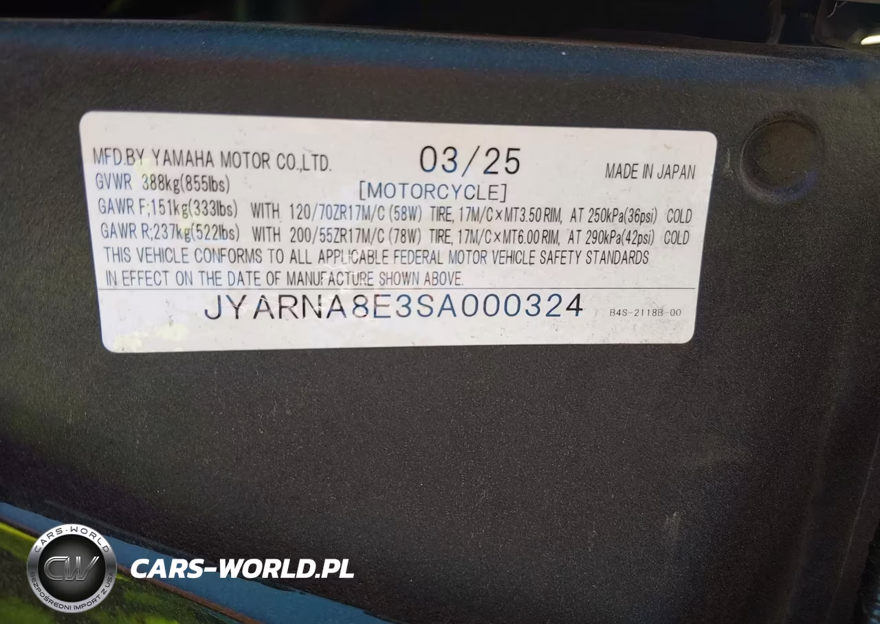 2025 Yamaha Yzf1000 D VIN:JYARNA8E3SA000324 - 10