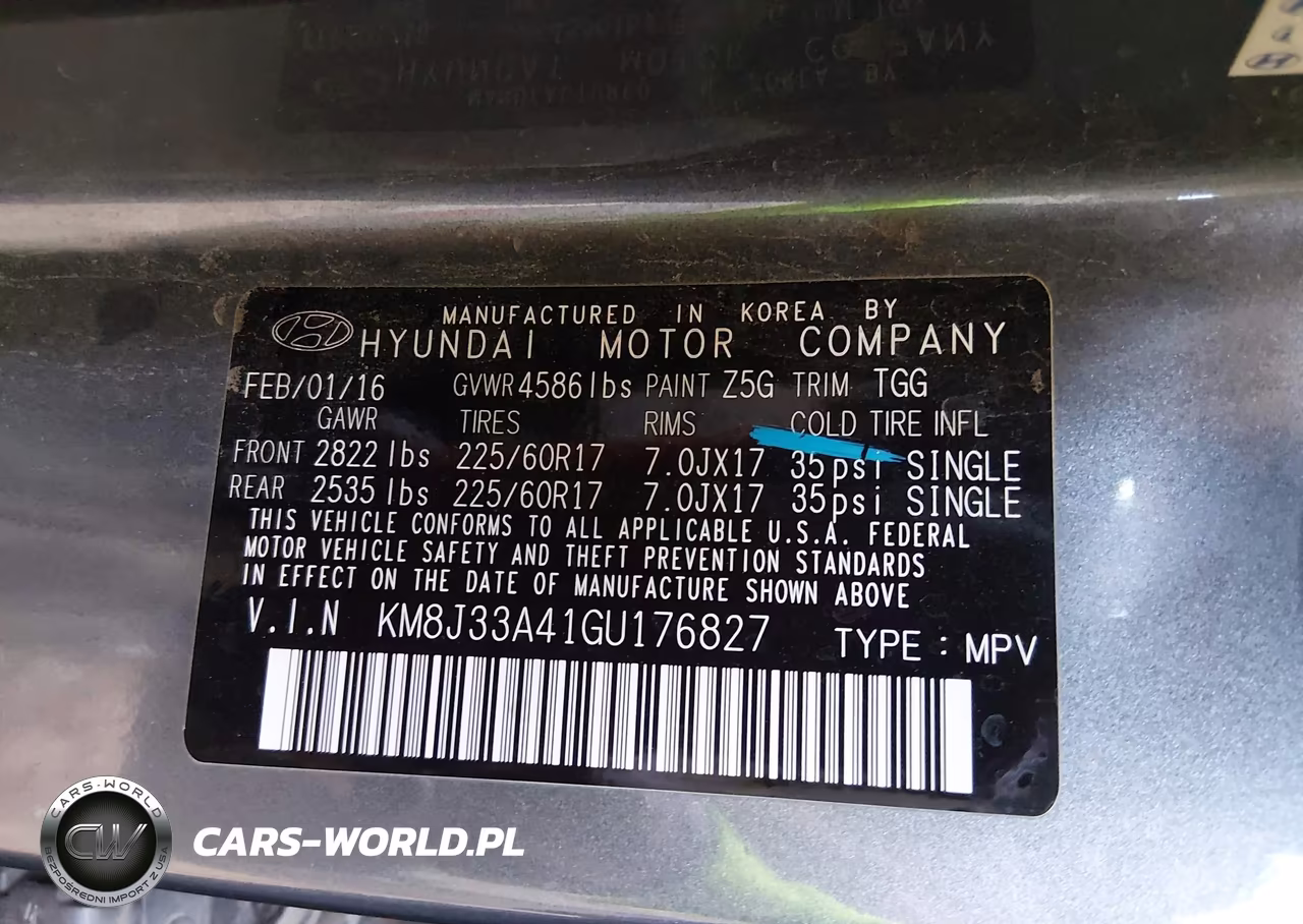 2016 Hyundai Tucson Se VIN:KM8J33A41GU176827 - 9