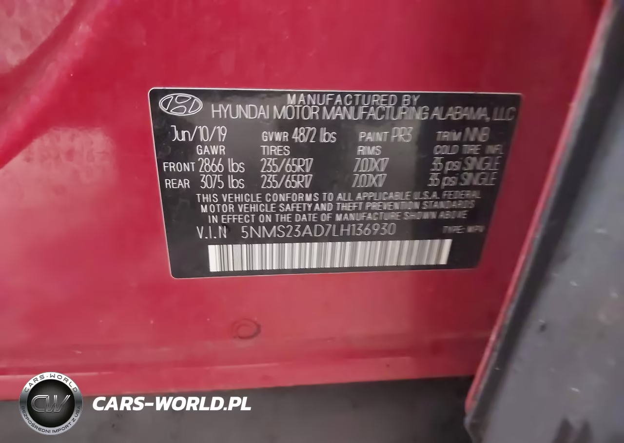 2020 Hyundai Santa Fe Se VIN:5NMS23AD7LH136930 - 9