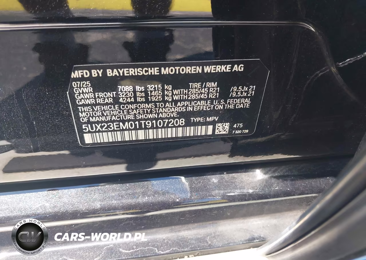 2026 BMW X7 xDrive40I VIN:5UX23EM01T9107208 - 9