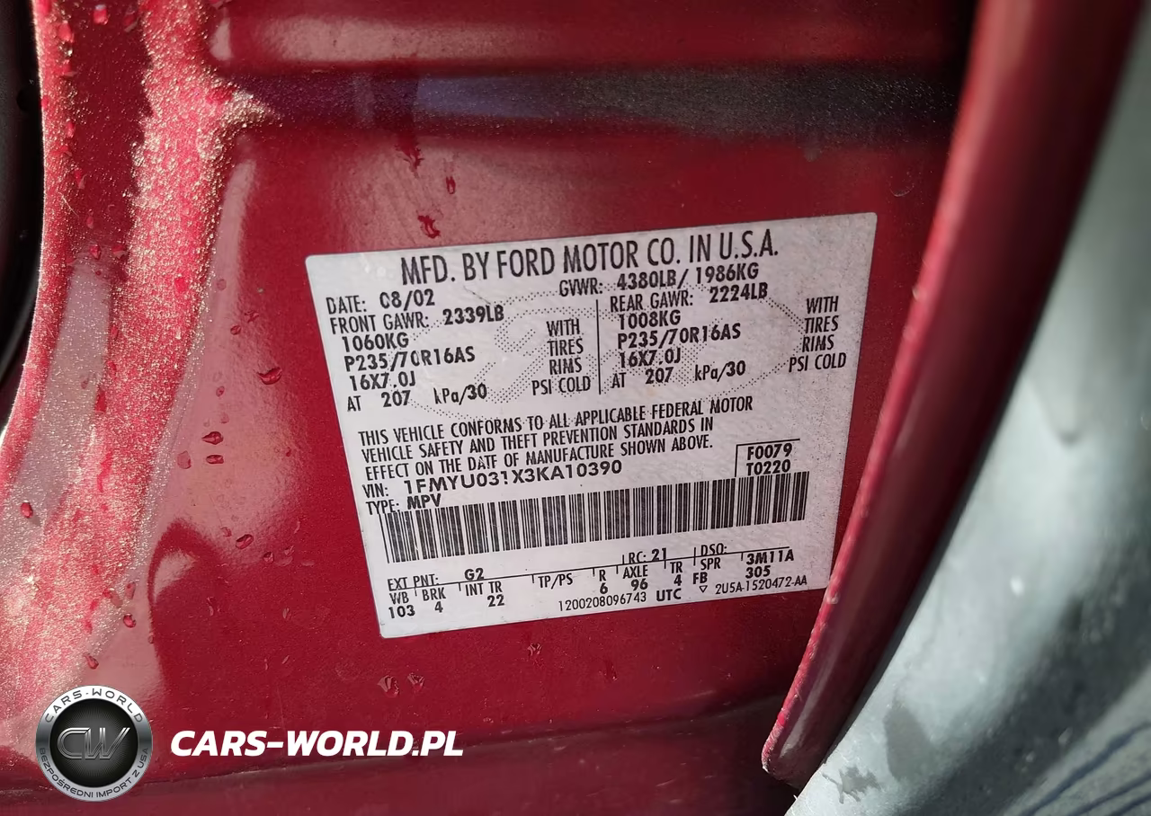 2003 Ford Escape Xlt VIN:1FMYU031X3KA10390 - 9