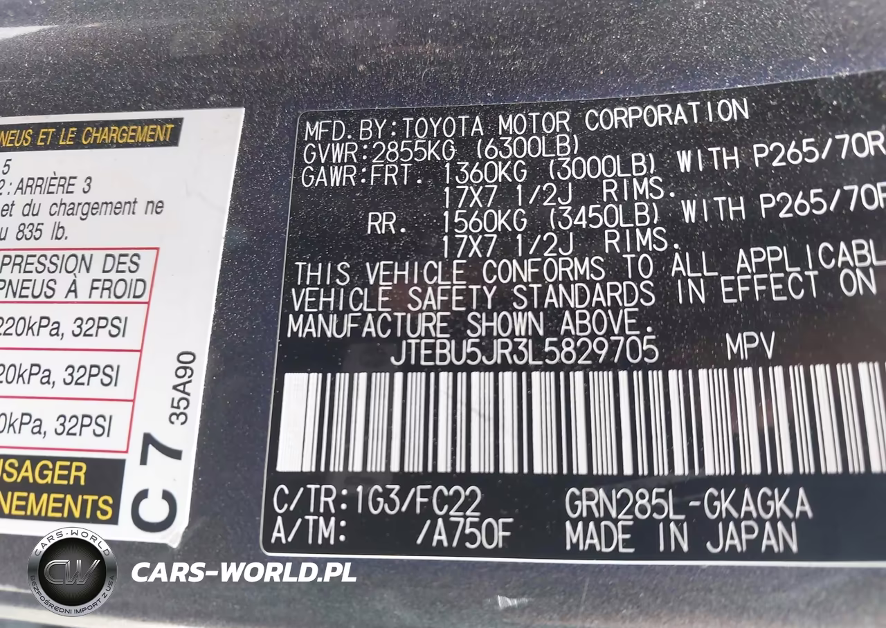 2020 Toyota 4Runner Trd Off Road VIN:JTEBU5JR3L5829705 - 9