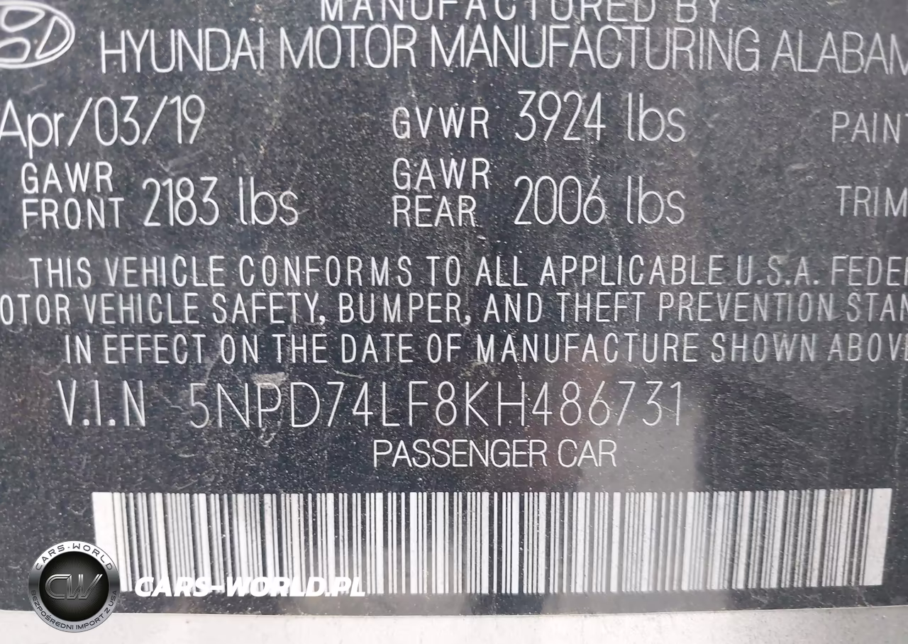 2019 Hyundai Elantra Se VIN:5NPD74LF8KH486731 - 9