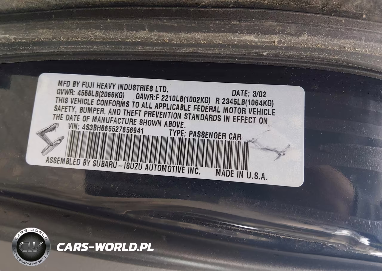 2002 Subaru Outback VIN:4S3BH665527656941 - 9