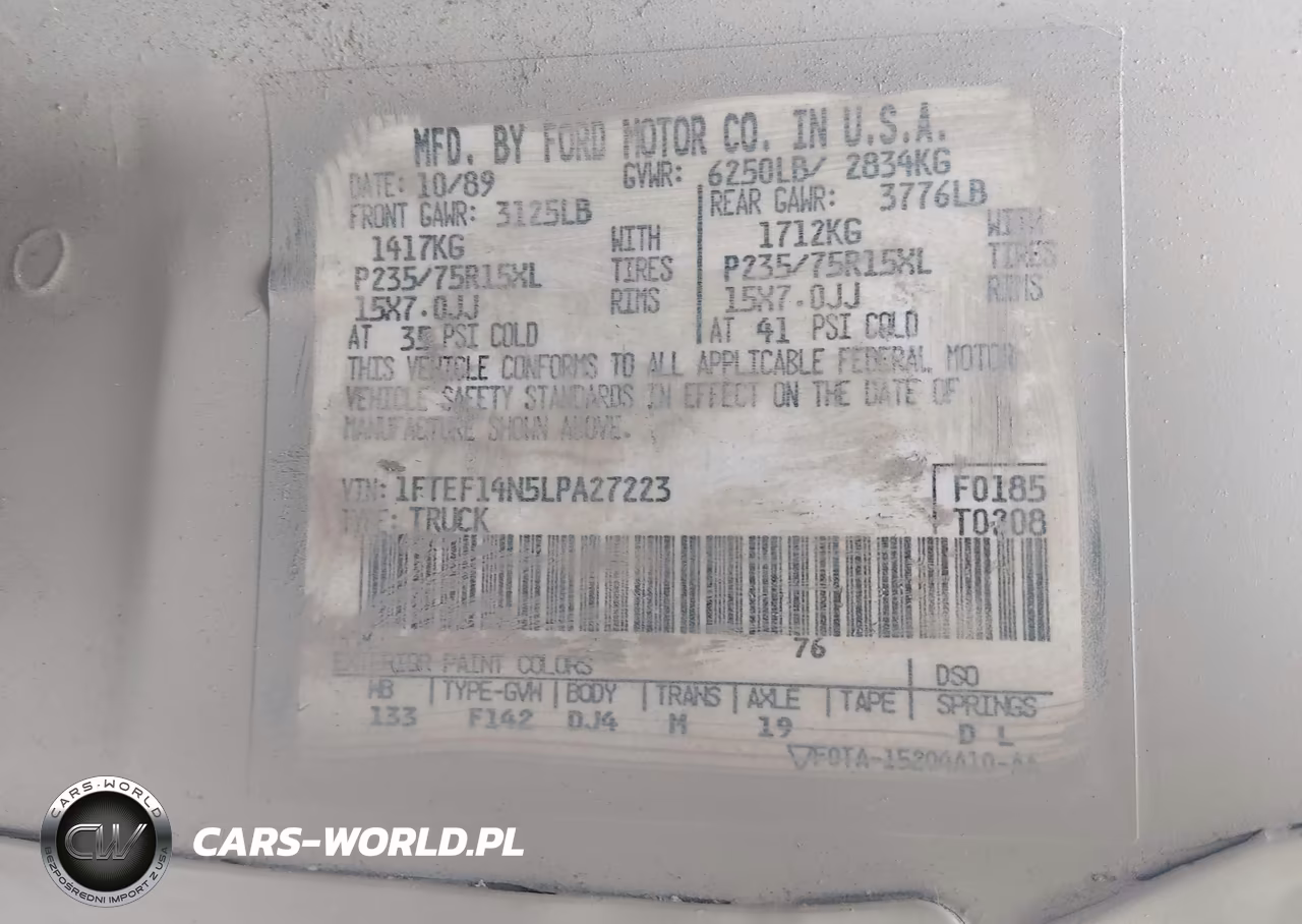 1990 Ford F150 VIN:1FTEF14N5LPA27223 - 9
