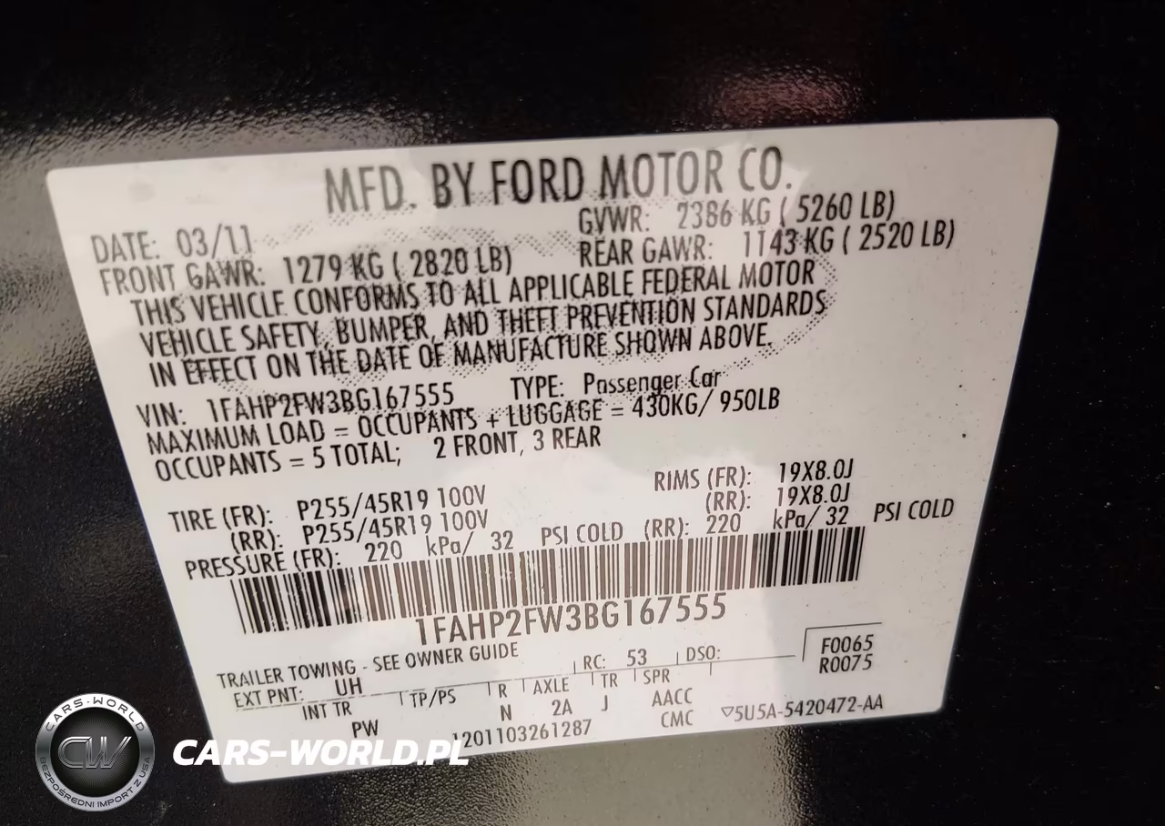 2011 Ford Taurus Limited VIN:1FAHP2FW3BG167555 - 9