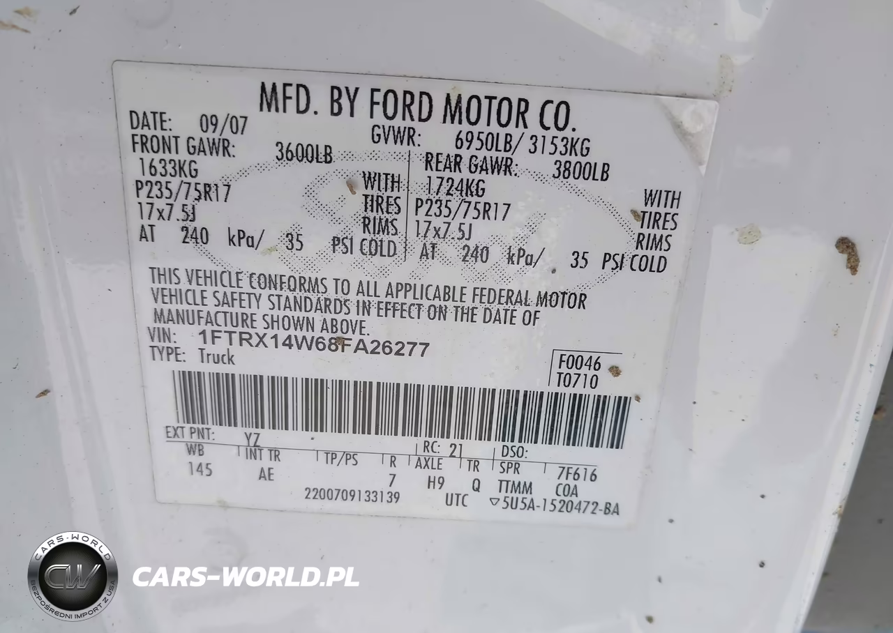 2008 Ford F-150 Stx-Xl-Xlt VIN:1FTRX14W68FA26277 - 9