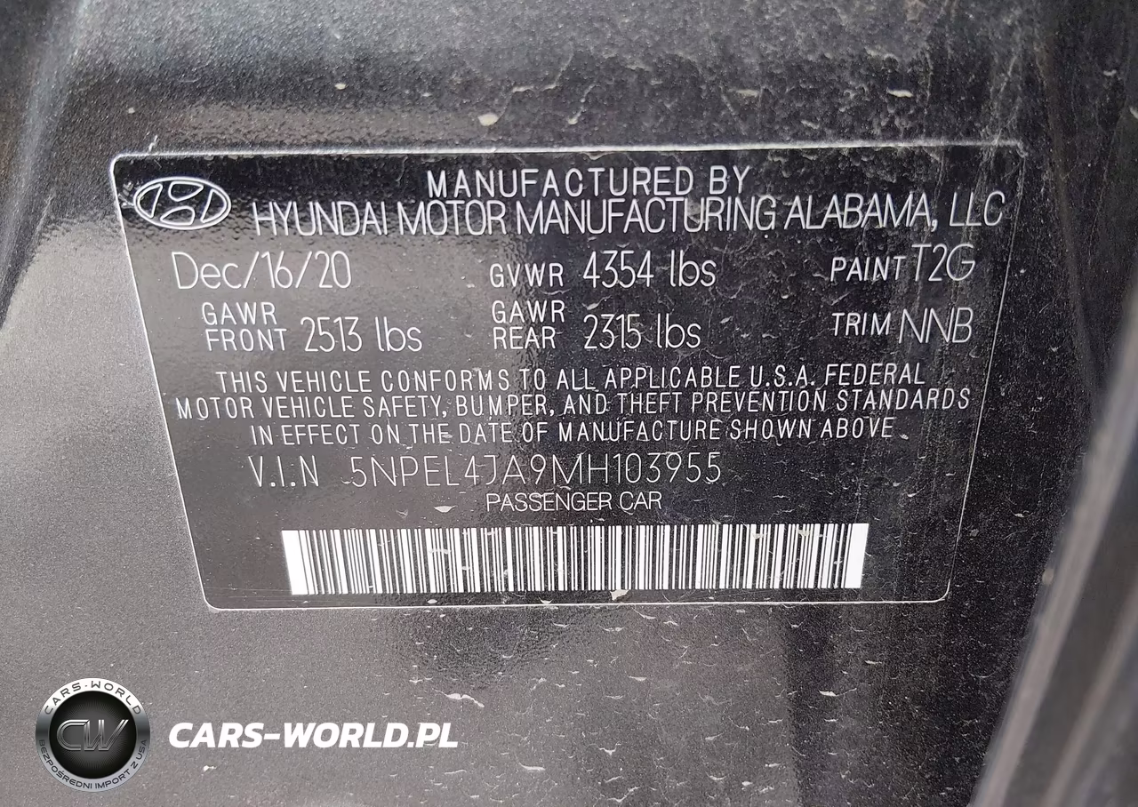 2021 Hyundai Sonata Sel VIN:5NPEL4JA9MH103955 - 9