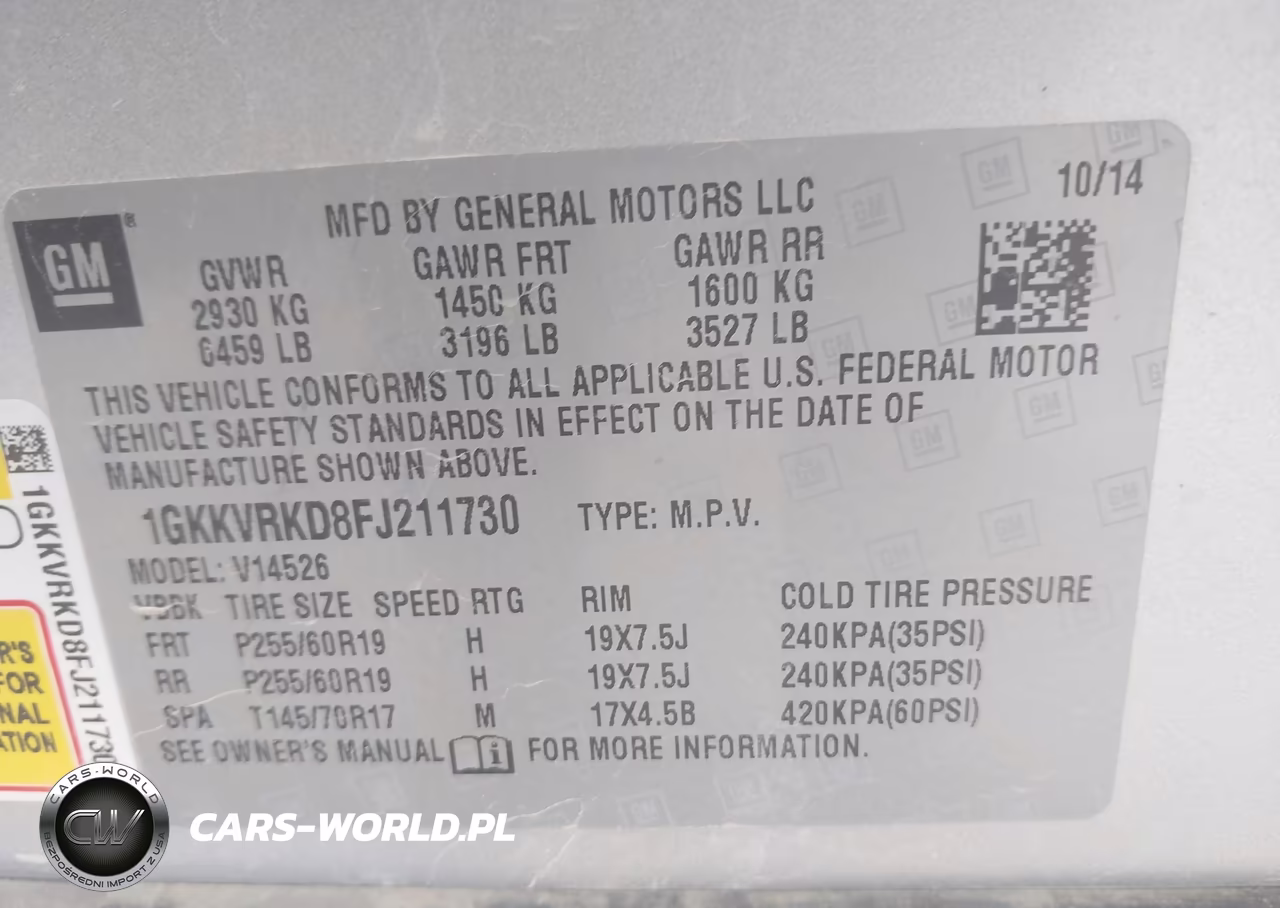 2015 GMC Acadia Slt-1 VIN:1GKKVRKD8FJ211730 - 9