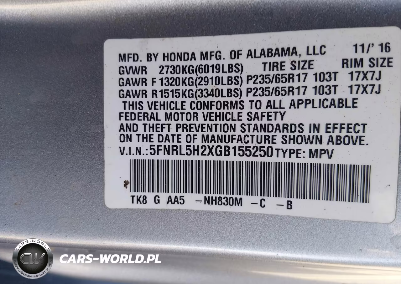 2016 Honda Odyssey Lx VIN:5FNRL5H2XGB155250 - 9