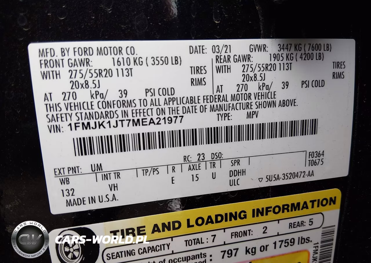 2021 Ford Expedition Xlt Max VIN:1FMJK1JT7MEA21977 - 9