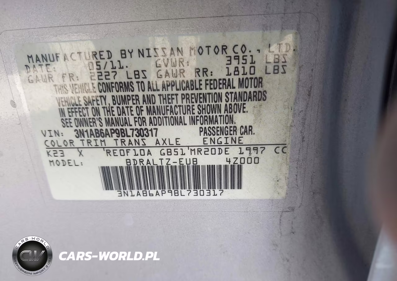2011 Nissan Sentra 2.0S VIN:3N1AB6AP9BL730317 - 9