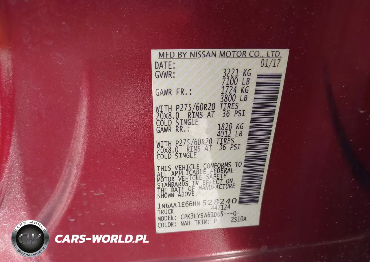 2017 Nissan Titan Platinum Reserve VIN:1N6AA1E66HN528240 - 9