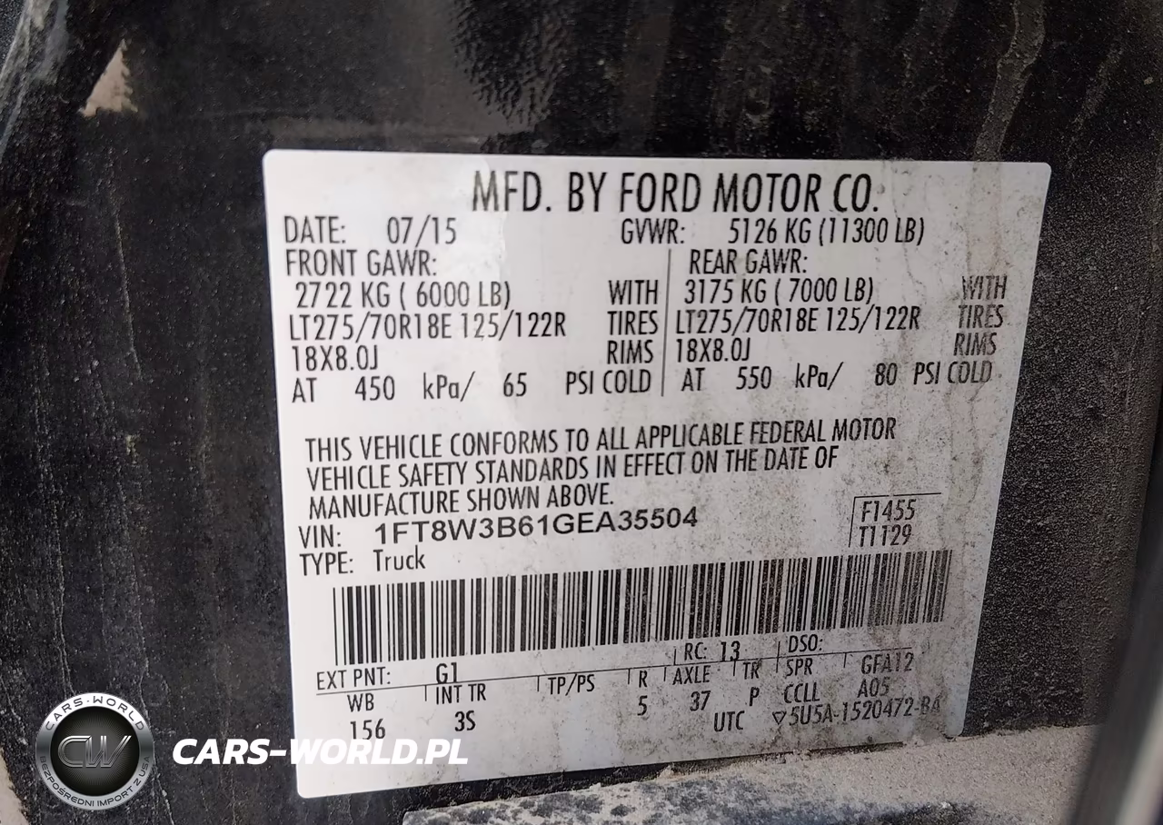 2016 Ford F-350 Xlt VIN:1FT8W3B61GEA35504 - 8
