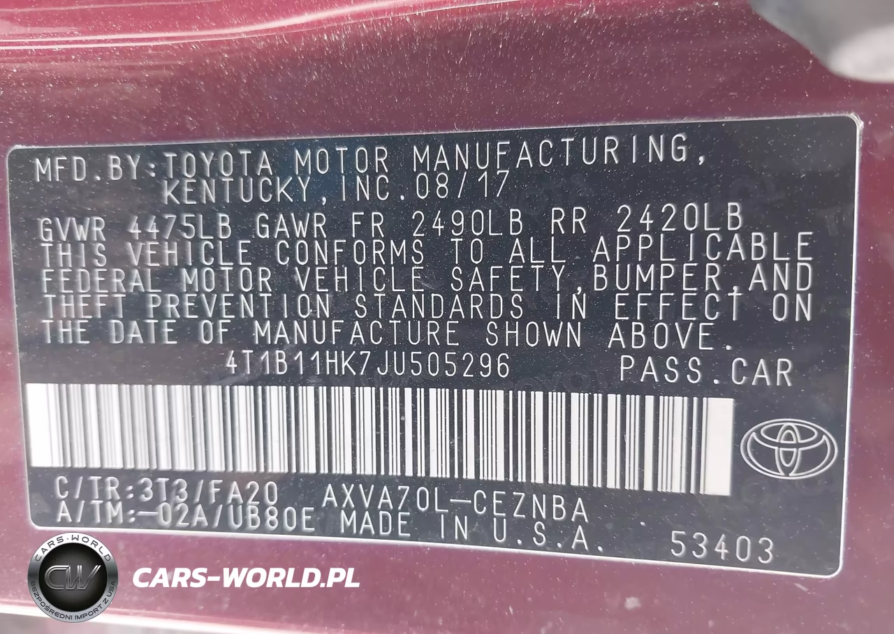 2018 Toyota Camry Le VIN:4T1B11HK7JU505296 - 9