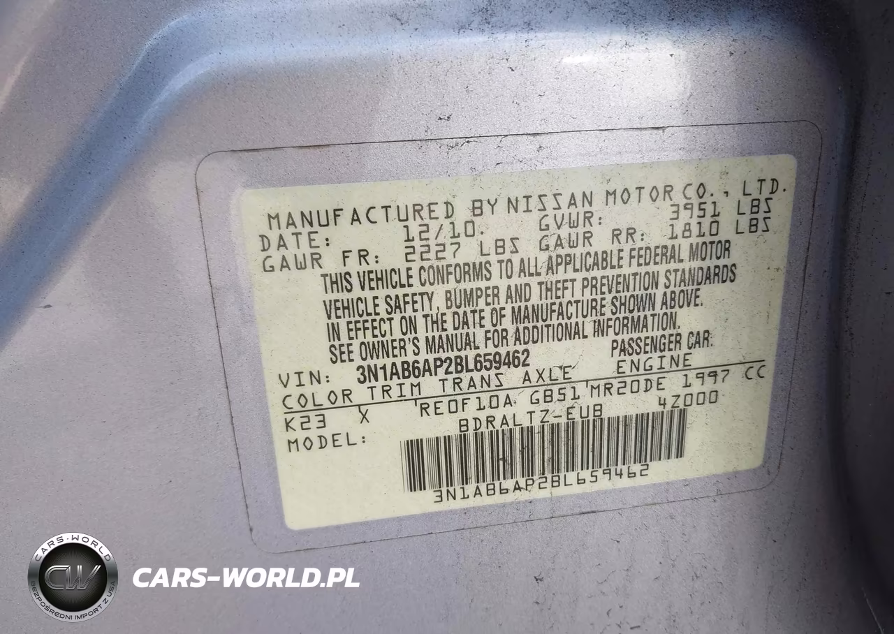 2011 Nissan Sentra 2.0Sr VIN:3N1AB6AP2BL659462 - 9