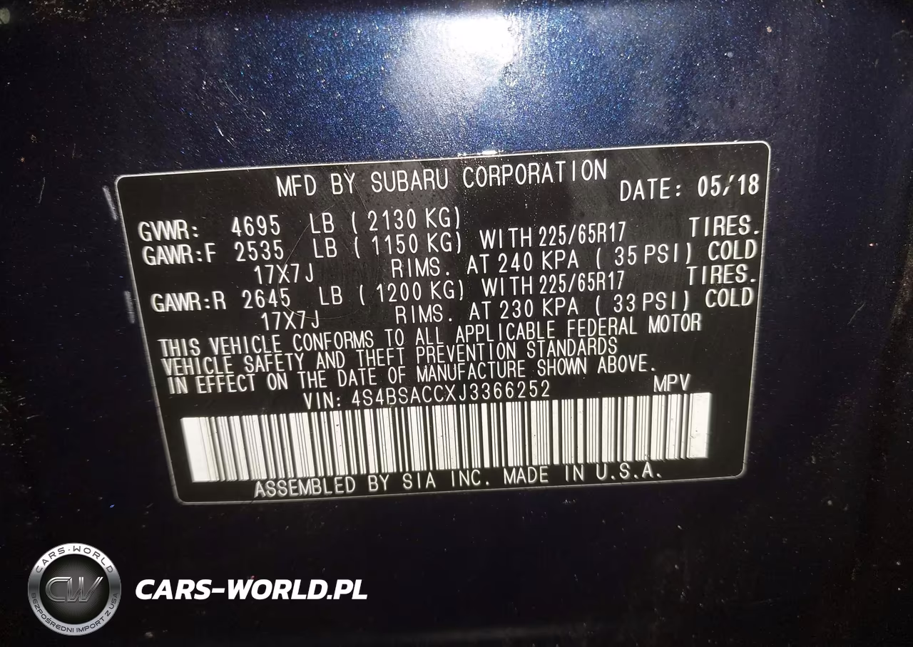 2018 Subaru Outback 2.5I Premium VIN:4S4BSACCXJ3366252 - 9