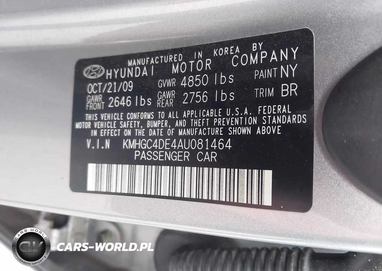 2010 Hyundai Genesis 3.8 VIN:KMHGC4DE4AU081464 - 9