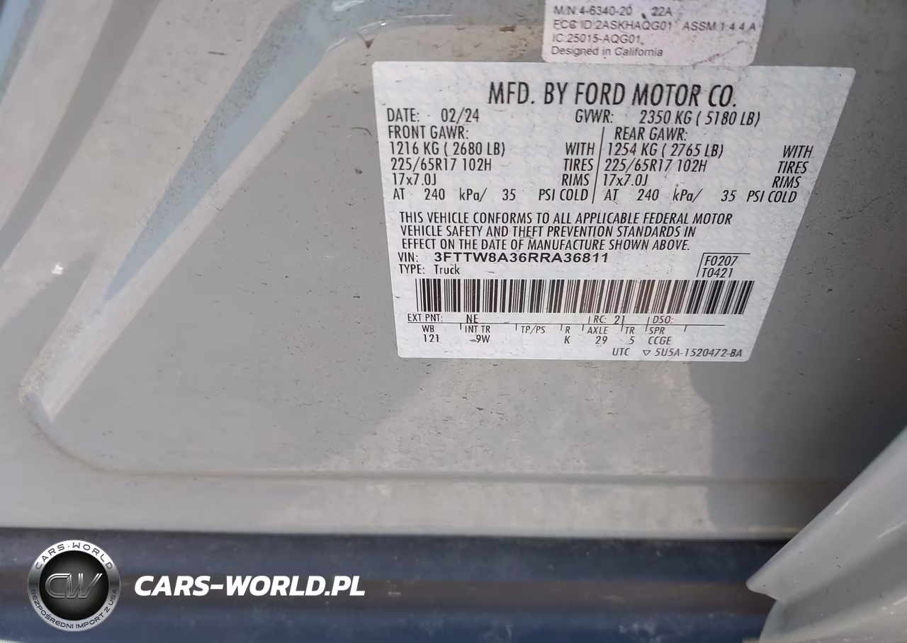 2024 Ford Maverick Xl VIN:3FTTW8A36RRA36811 - 9
