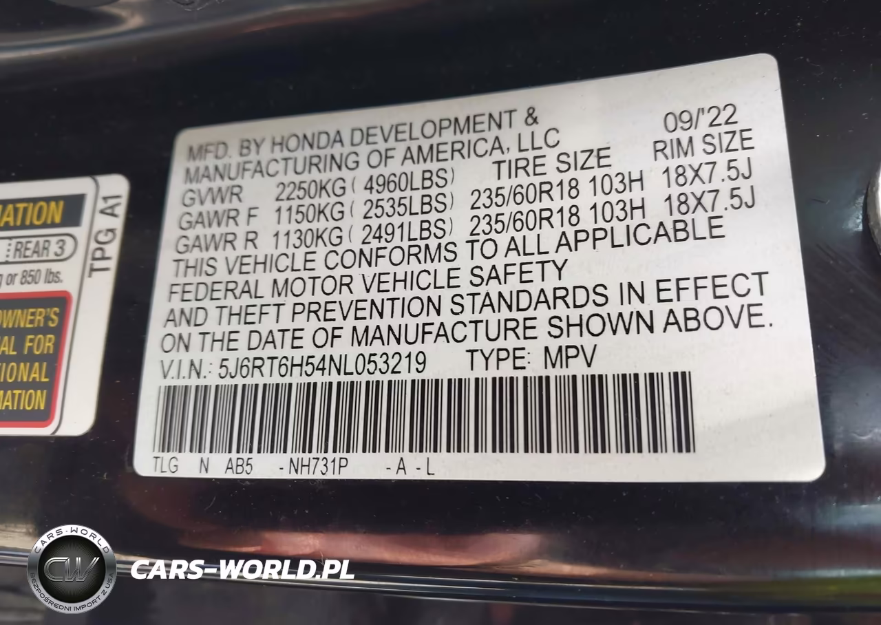 2022 Honda Cr-V Hybrid Ex VIN:5J6RT6H54NL053219 - 9