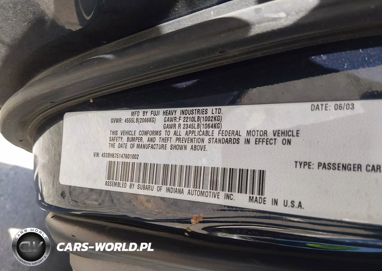 2004 Subaru Outback VIN:4S3BH675147601002 - 9