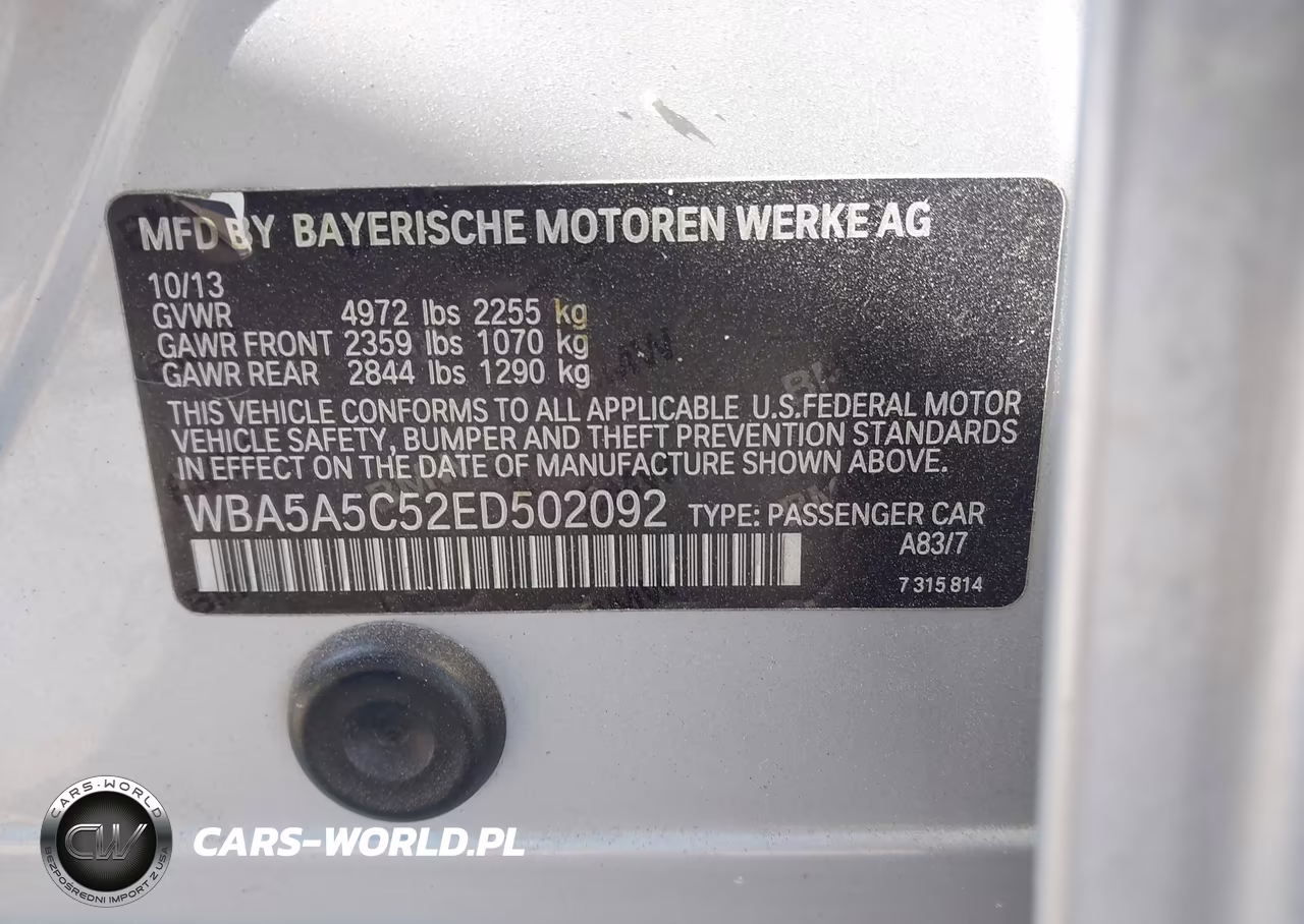 2014 BMW 528I VIN:WBA5A5C52ED502092 - 9
