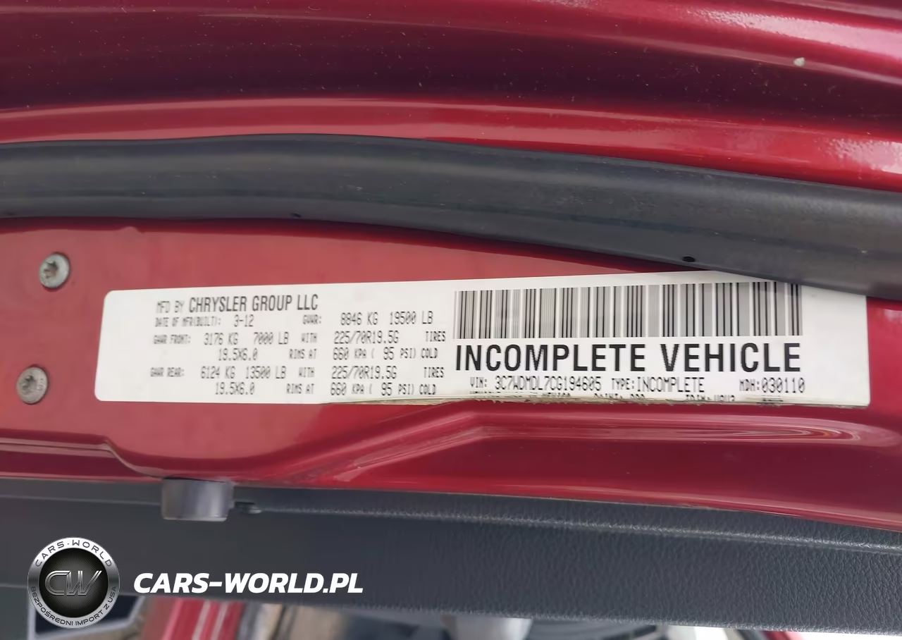 2012 Ram 5500 Chassis St-Slt VIN:3C7WDMDL7CG194605 - 8