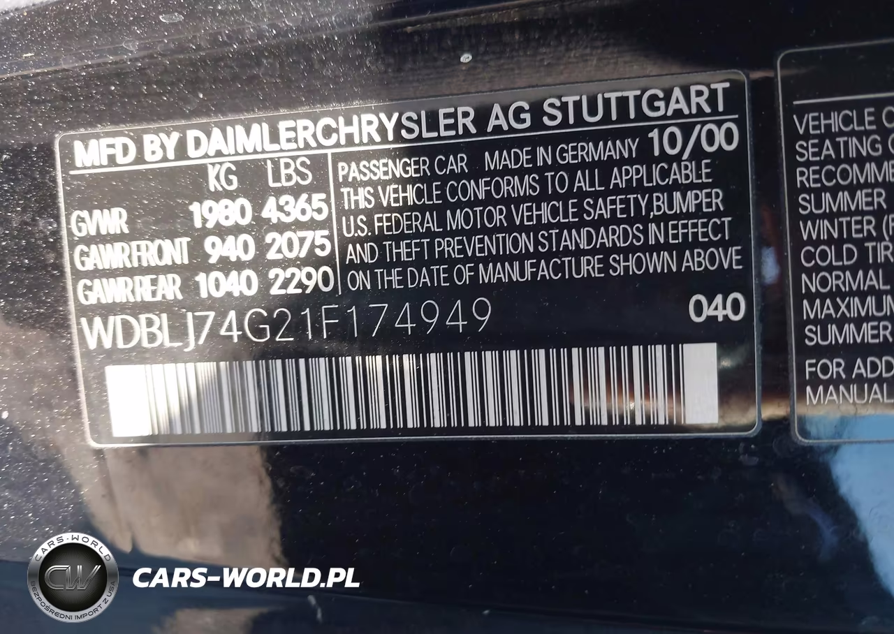 2001 Mercedes-Benz Clk 55 Amg VIN:WDBLJ74G21F174949 - 9
