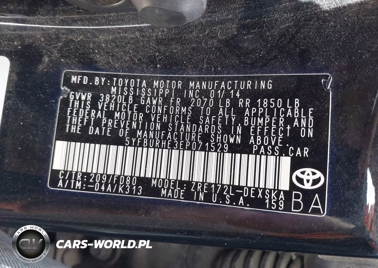 2014 Toyota Corolla S Plus VIN:5YFBURHE3EP071529 - 9