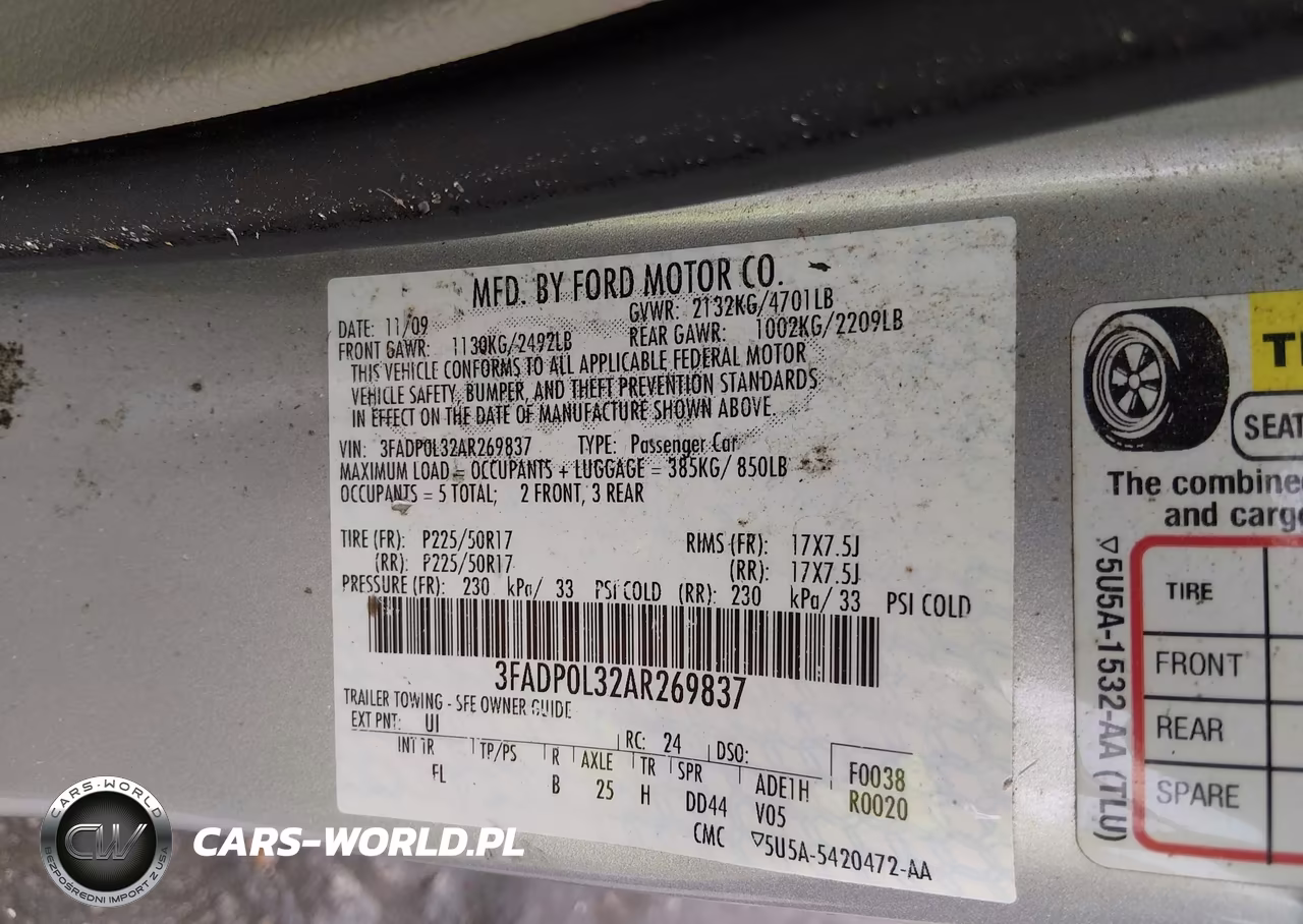 2010 Ford Fusion Hybrid VIN:3FADP0L32AR269837 - 9