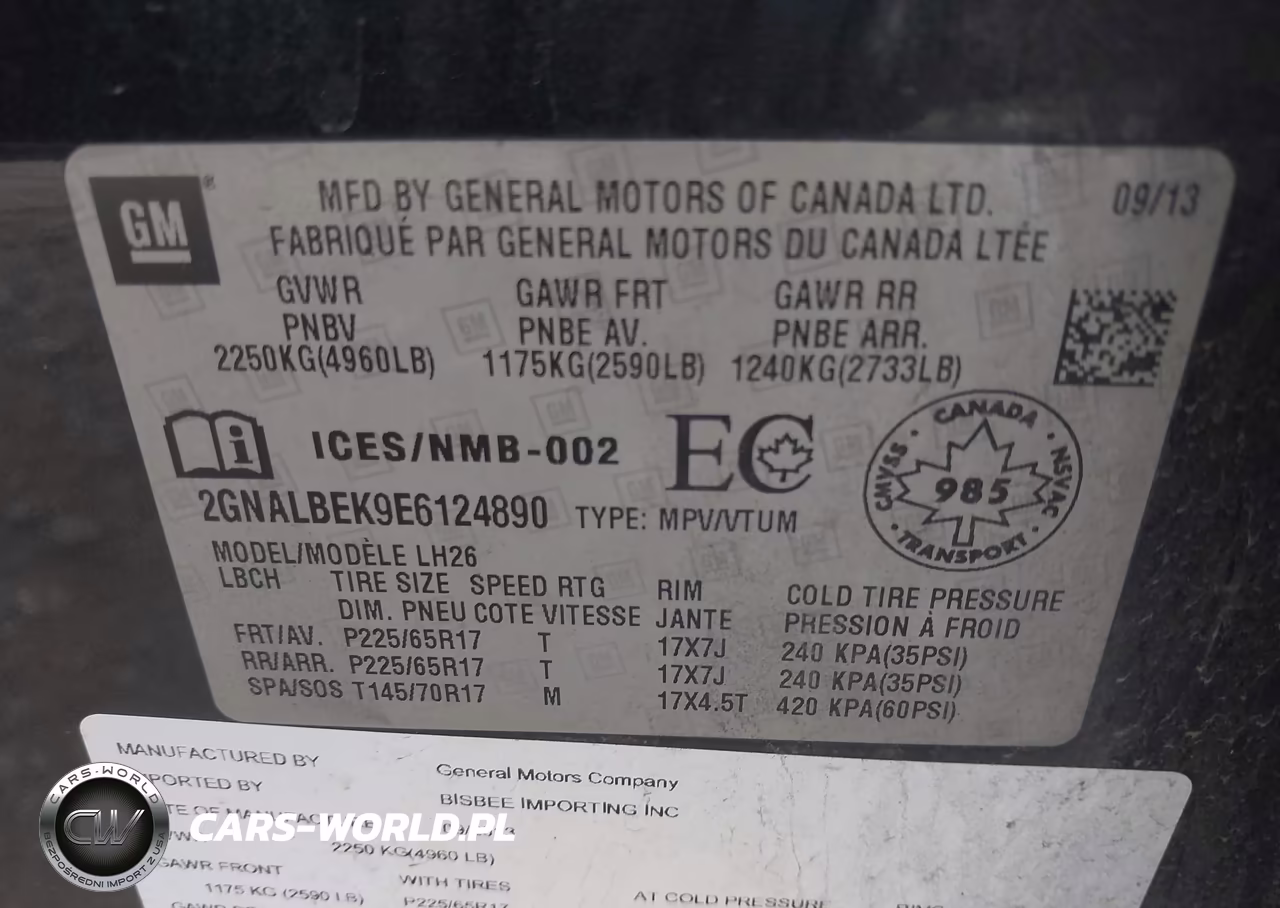 2014 Chevrolet Equinox 1Lt VIN:2GNALBEK9E6124890 - 9