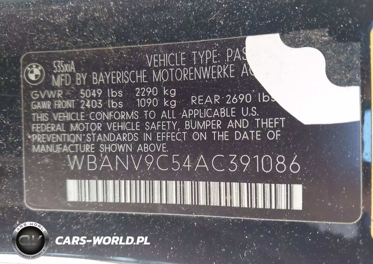 2010 BMW 535I xDrive VIN:WBANV9C54AC391086 - 9