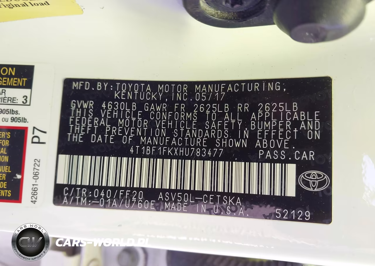 2017 Toyota Camry Se VIN:4T1BF1FKXHU783477 - 9