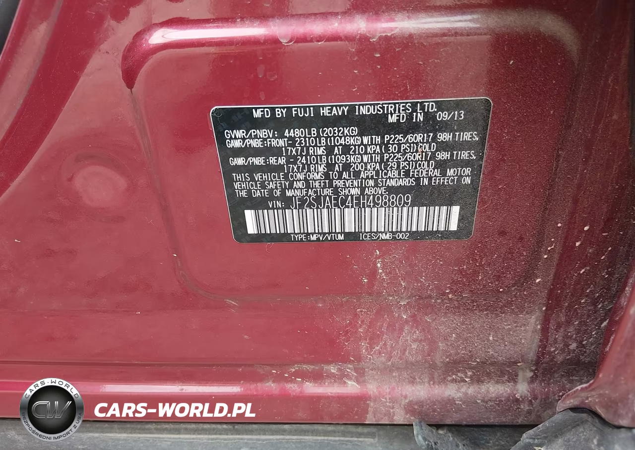 2014 Subaru Forester 2.5I Premium VIN:JF2SJAEC4EH498809 - 9