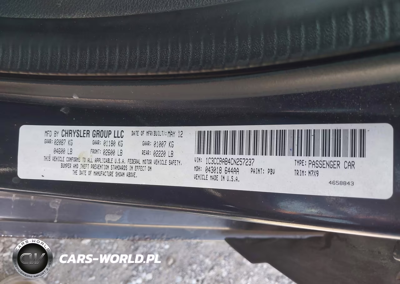 2012 Chrysler 200 Lx VIN:1C3CCBAB4CN257237 - 9