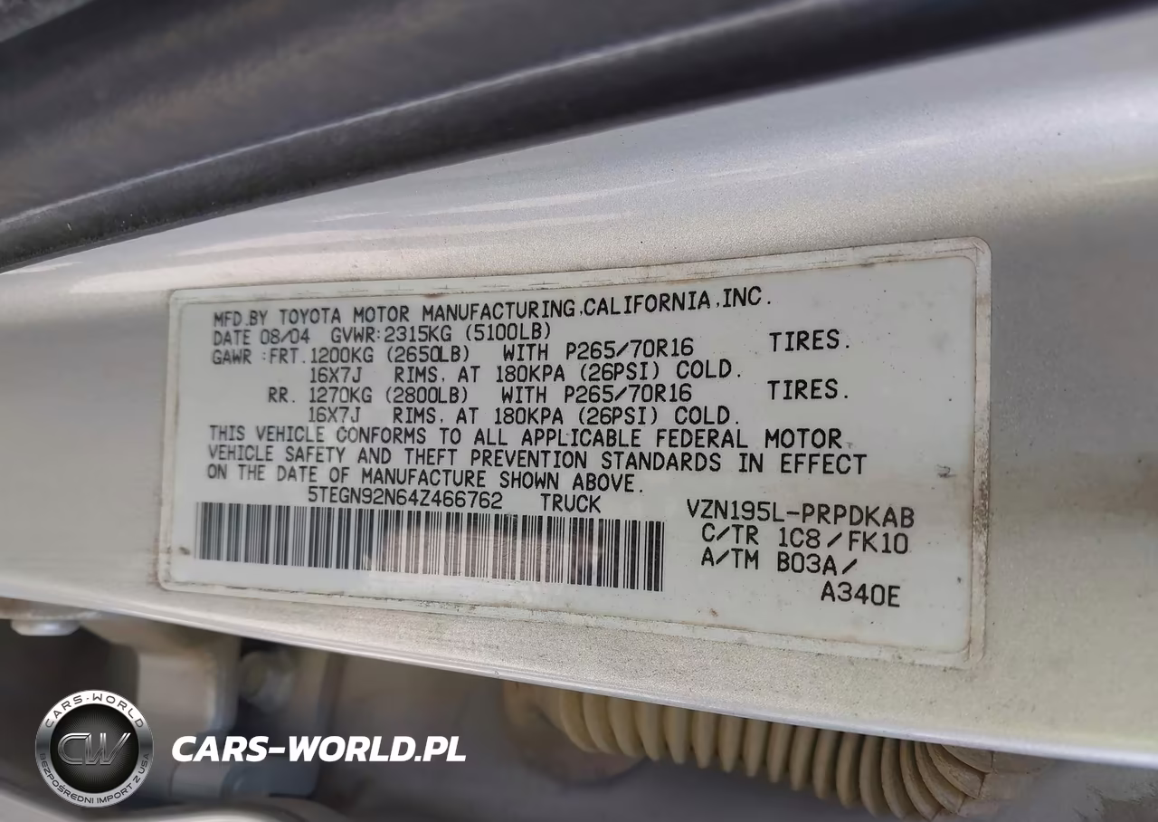 2004 Toyota Tacoma Prerunner V6 VIN:5TEGN92N64Z466762 - 9