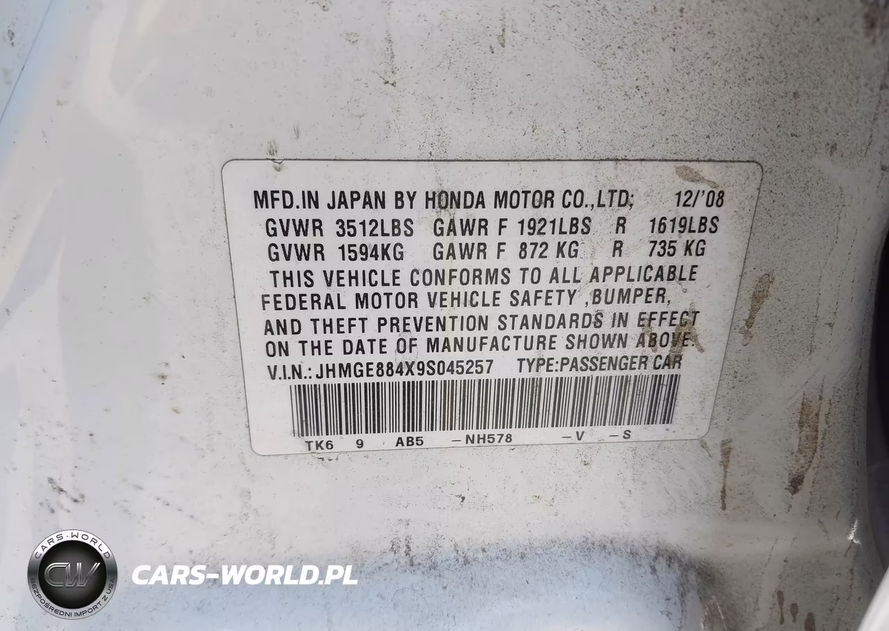 2009 Honda Fit Sport VIN:JHMGE884X9S045257 - 9