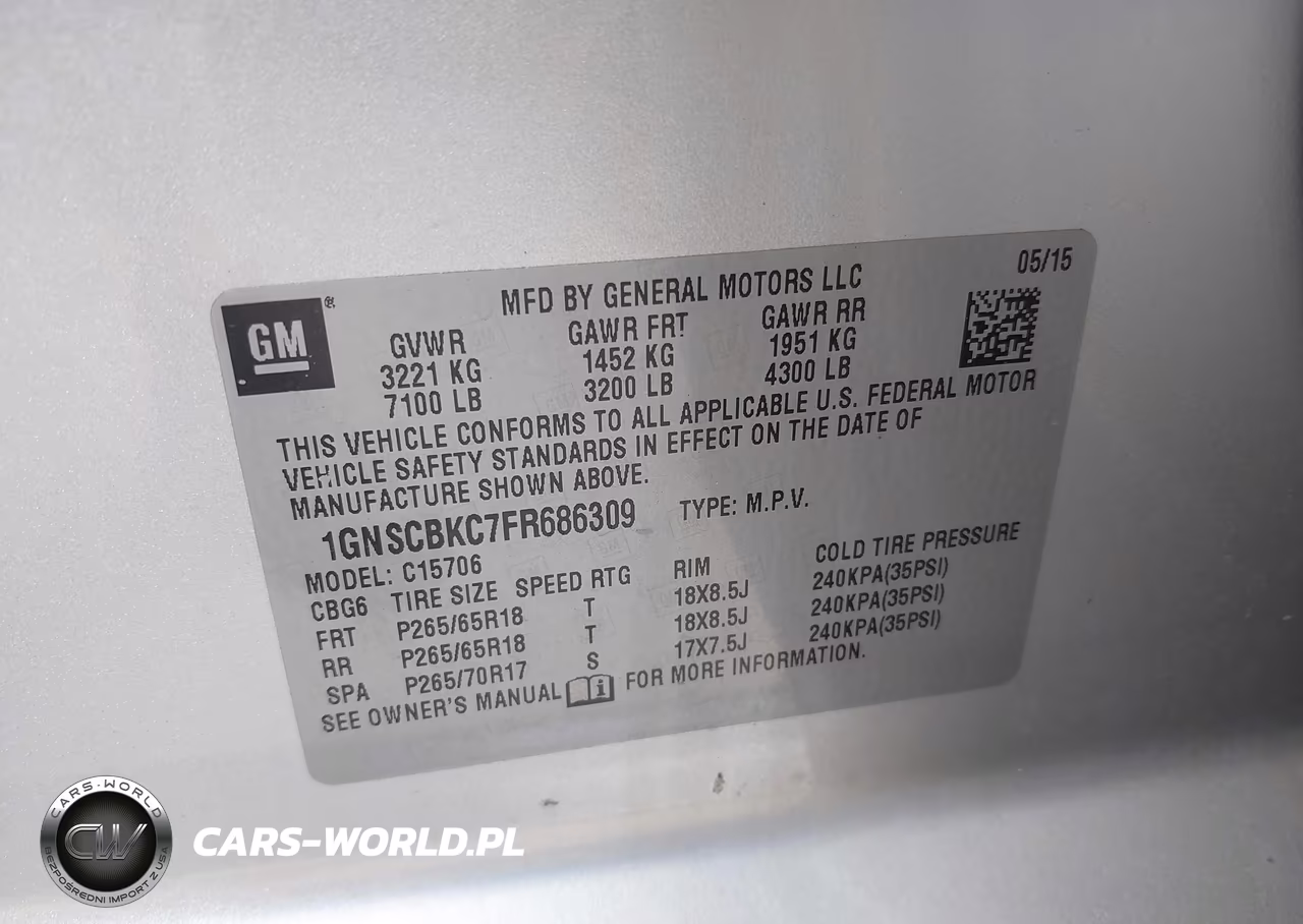 2015 Chevrolet Tahoe Lt VIN:1GNSCBKC7FR686309 - 9