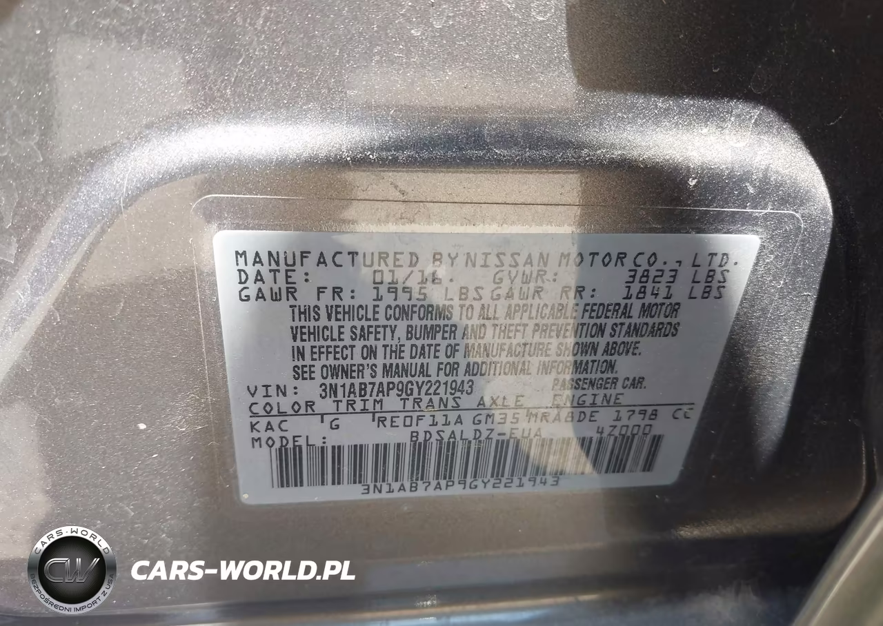 2016 Nissan Sentra S VIN:3N1AB7AP9GY221943 - 9