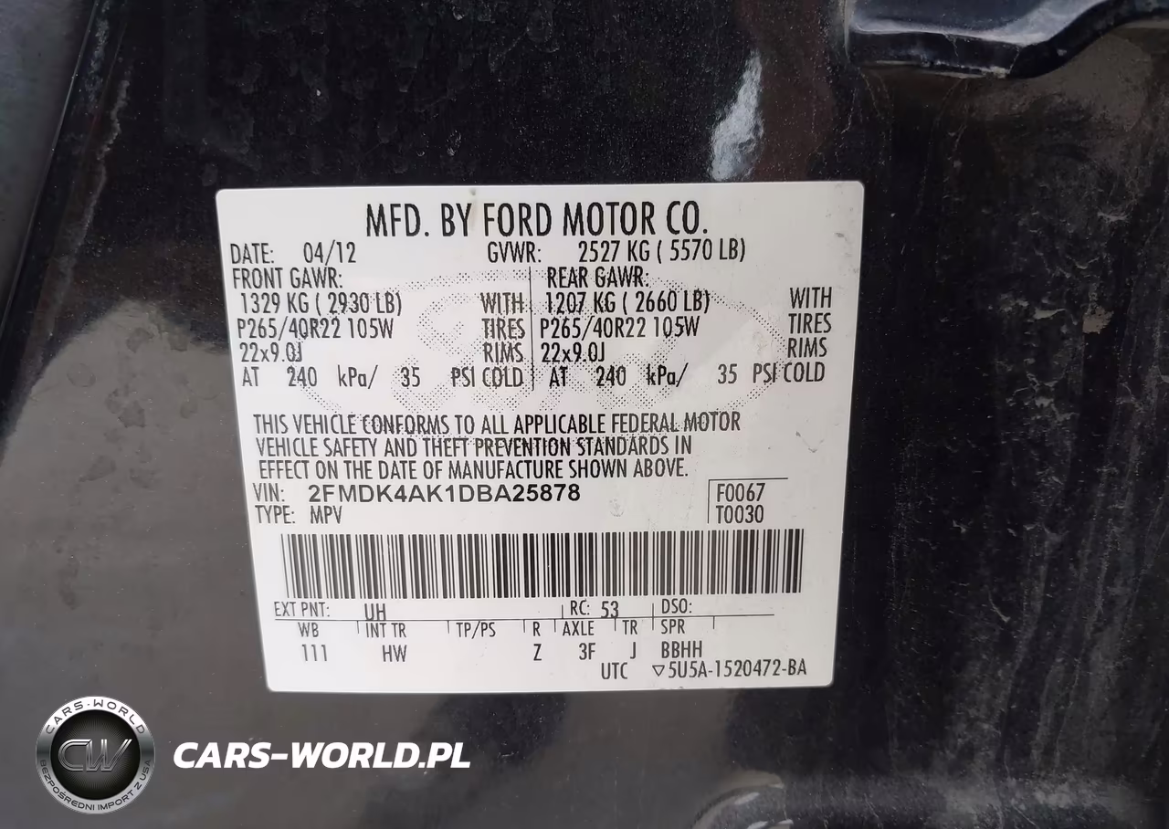 2013 Ford Edge Sport VIN:2FMDK4AK1DBA25878 - 9