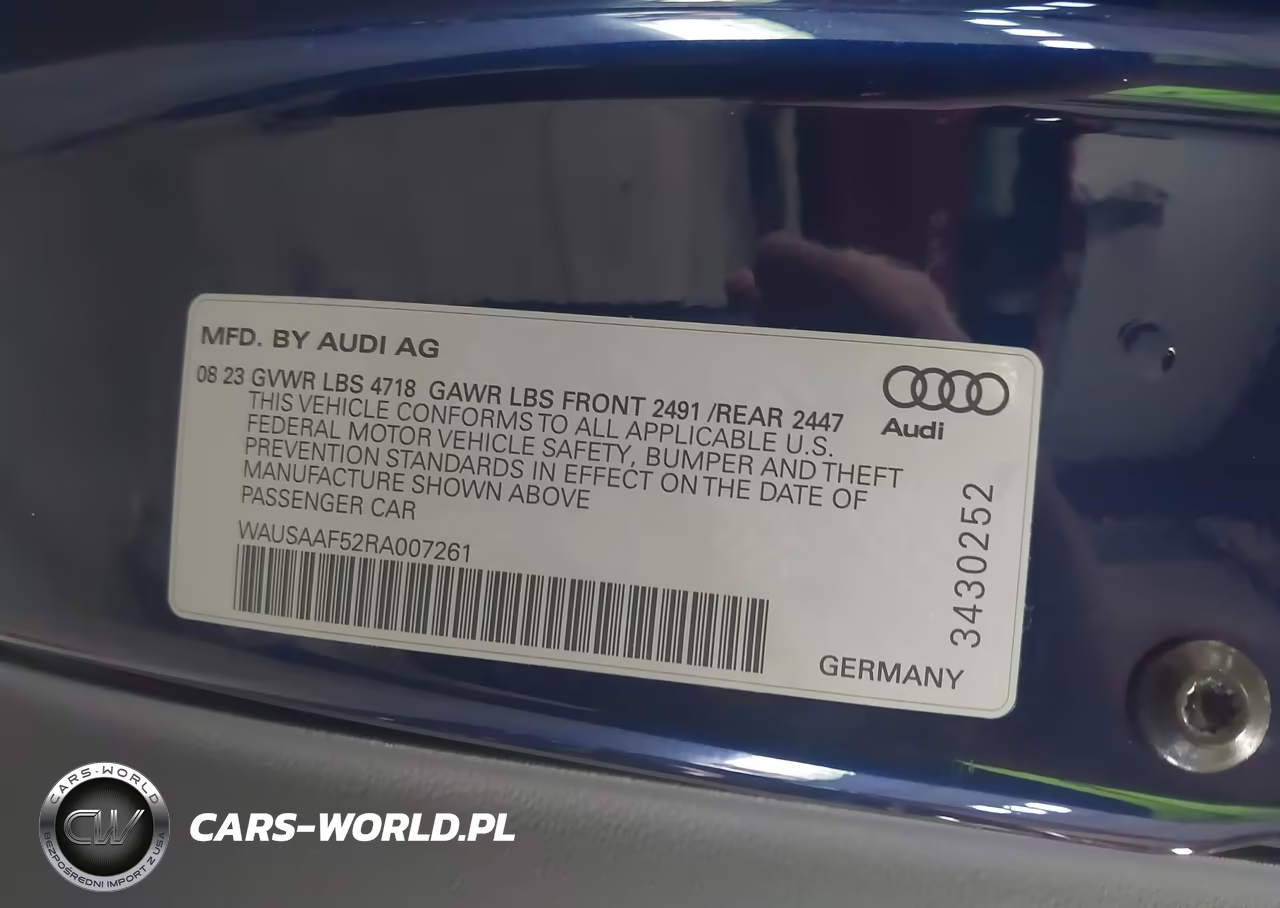 2024 Audi A5 Premium 45 Tfsi S Line Quattro S Tronic VIN:WAUSAAF52RA007261 - 9