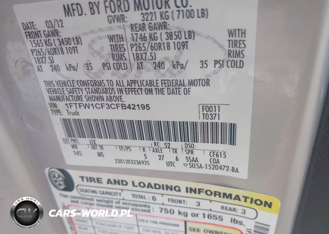2012 Ford F-150 Xlt VIN:1FTFW1CF3CFB42195 - 9
