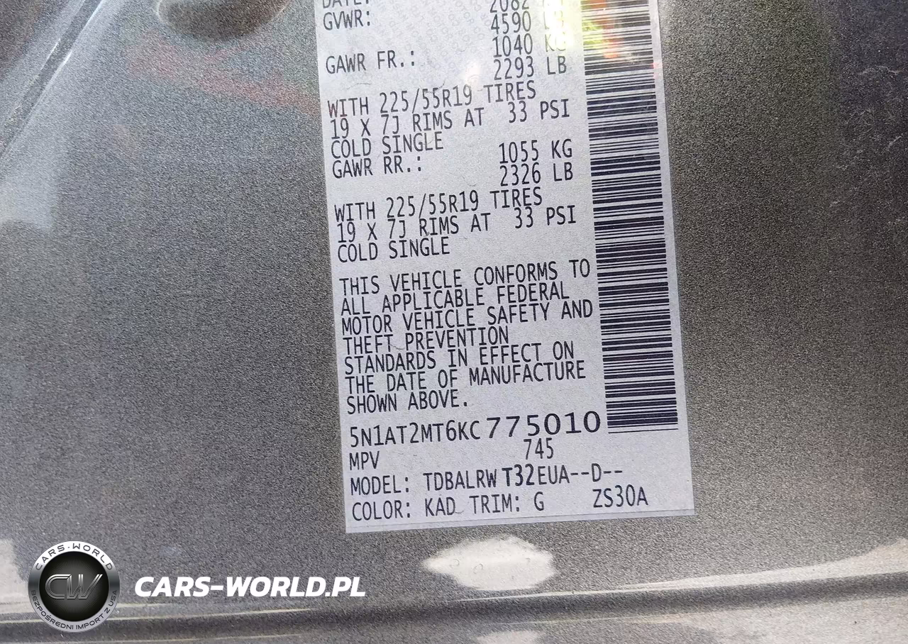 2019 Nissan Rogue Sl VIN:5N1AT2MT6KC775010 - 9