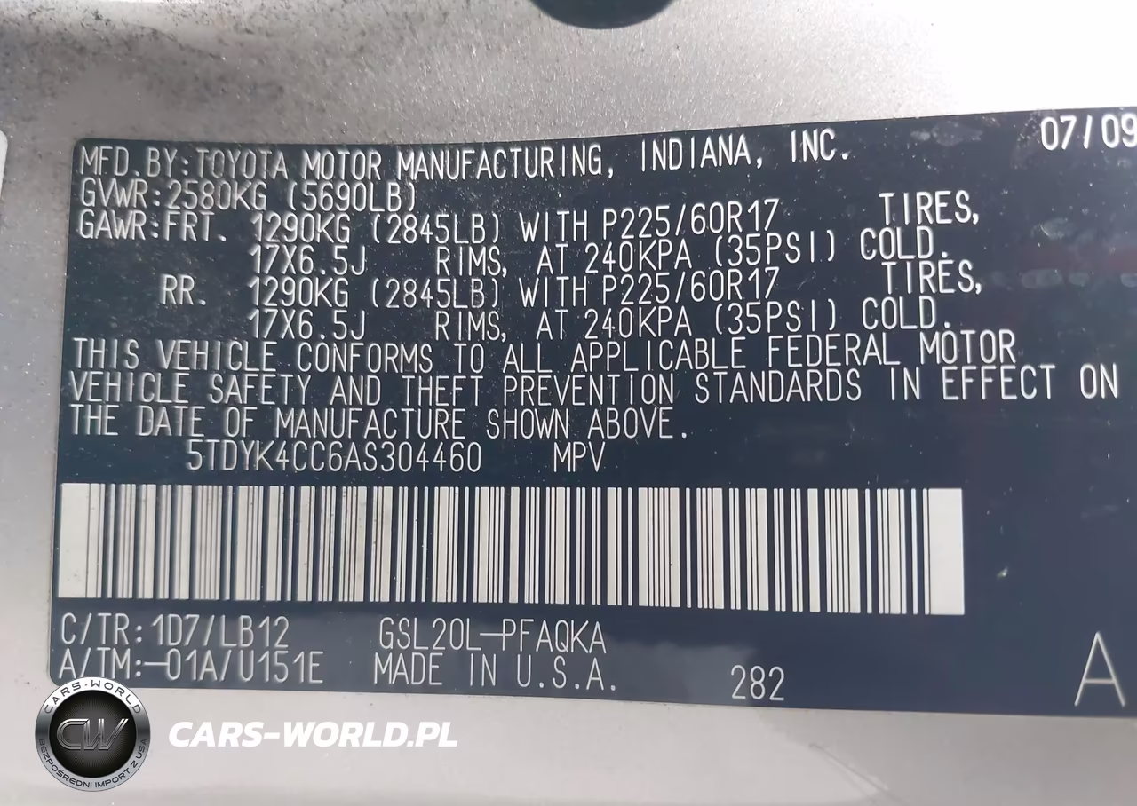 2010 Toyota Sienna Xle-Xle Limited VIN:5TDYK4CC6AS304460 - 9
