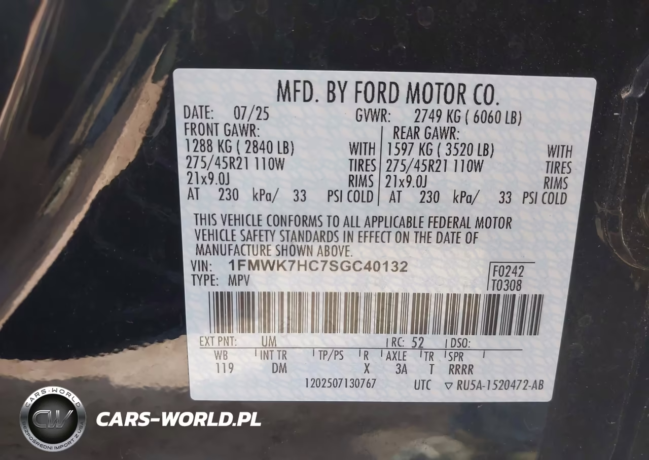 2025 Ford Explorer Platinum VIN:1FMWK7HC7SGC40132 - 9