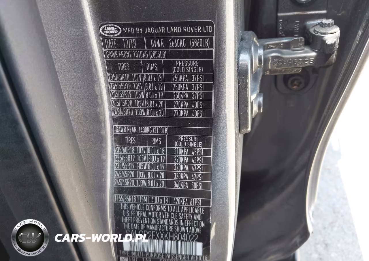 2019 Land Rover Discovery Sport Se VIN:SALCP2FXXKH804022 - 9