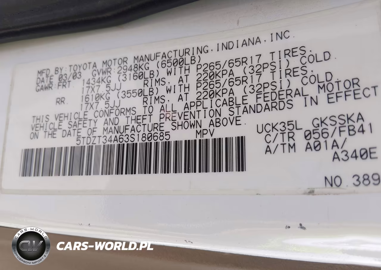 2003 Toyota Sequoia Sr5 VIN:5TDZT34A63S180685 - 9