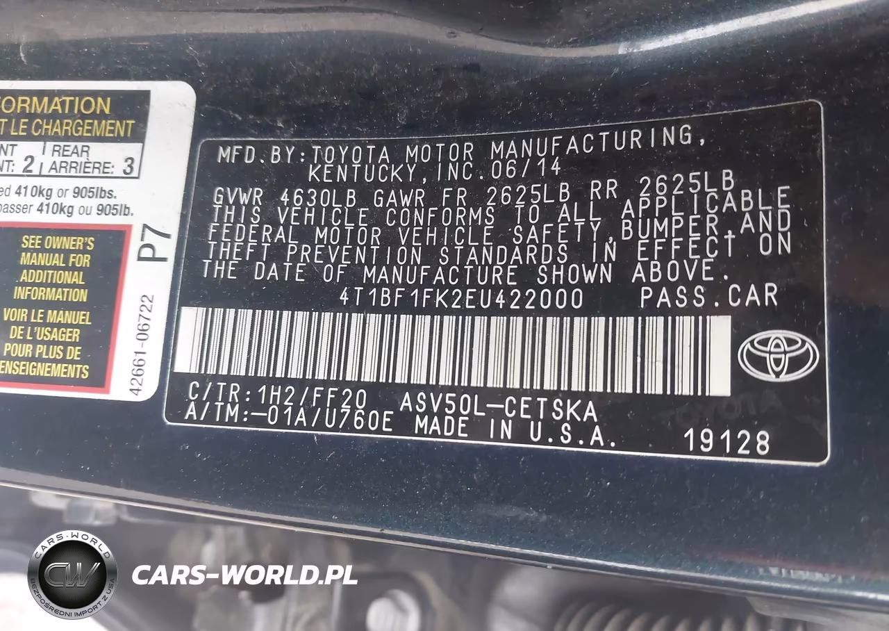 2014 Toyota Camry Se VIN:4T1BF1FK2EU422000 - 9