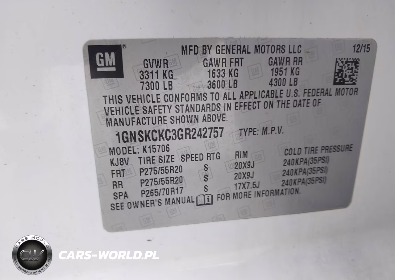 2016 Chevrolet Tahoe Ltz VIN:1GNSKCKC3GR242757 - 9